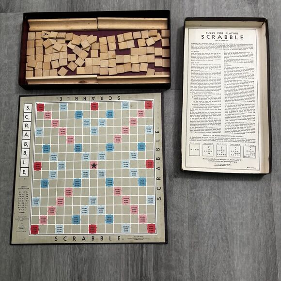 Selchow & Righter Other - 1948-1953 Vintage SCRABBLE Board Game Selchow & Righter Missing 1 E